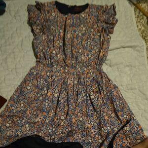 Crewcuts Floral Dress - Blue and Orange